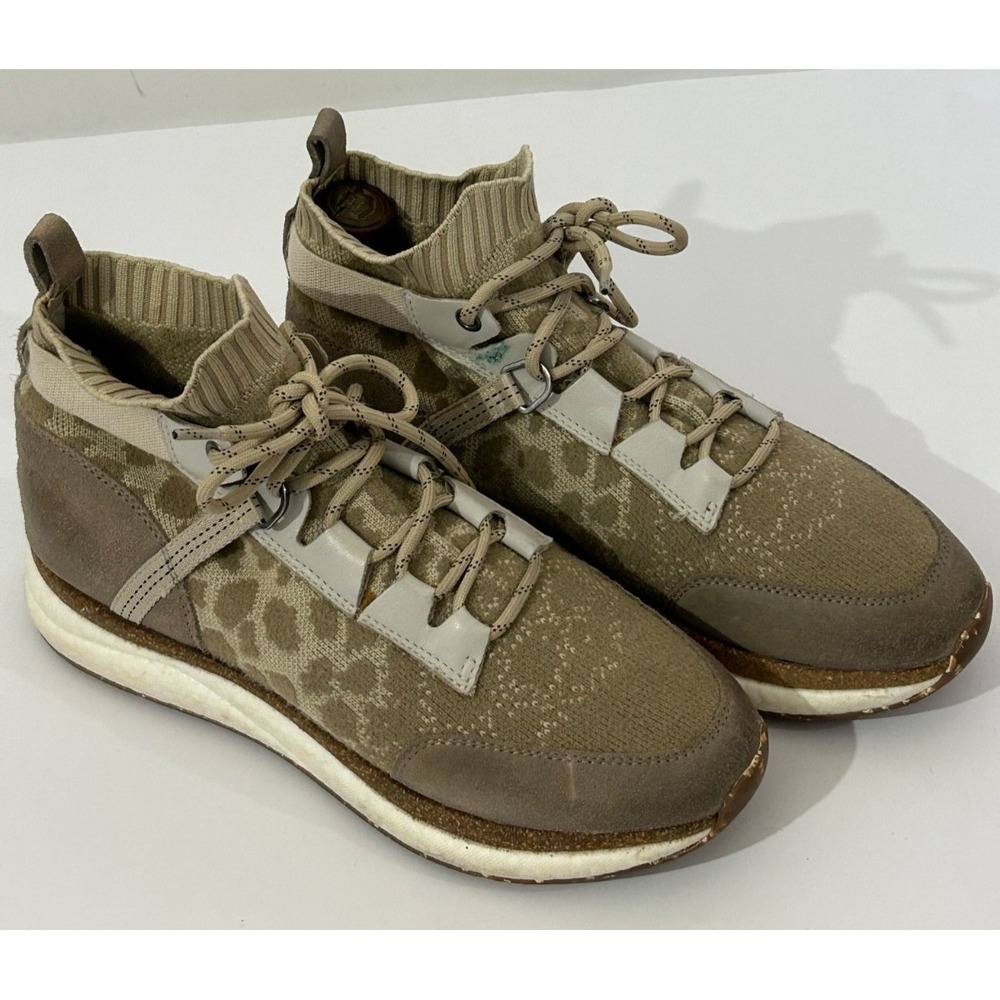 OTBT Khaki Hybrid Mesh Leather‎ Animal Print Fashion Sneakers Shoes Men's Sz 9M
